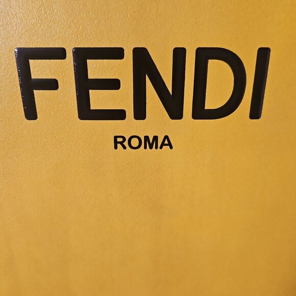 FENDI Roma Yellow Empty Gift Bag 13.75in x 13inx 5.5in with envelope a card - Picture 3 of 3